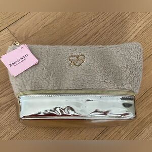 NWT: JUICY COUTURE:Travel Cosmetic Bag With Bottom Compartment & 1 Travel Bottle